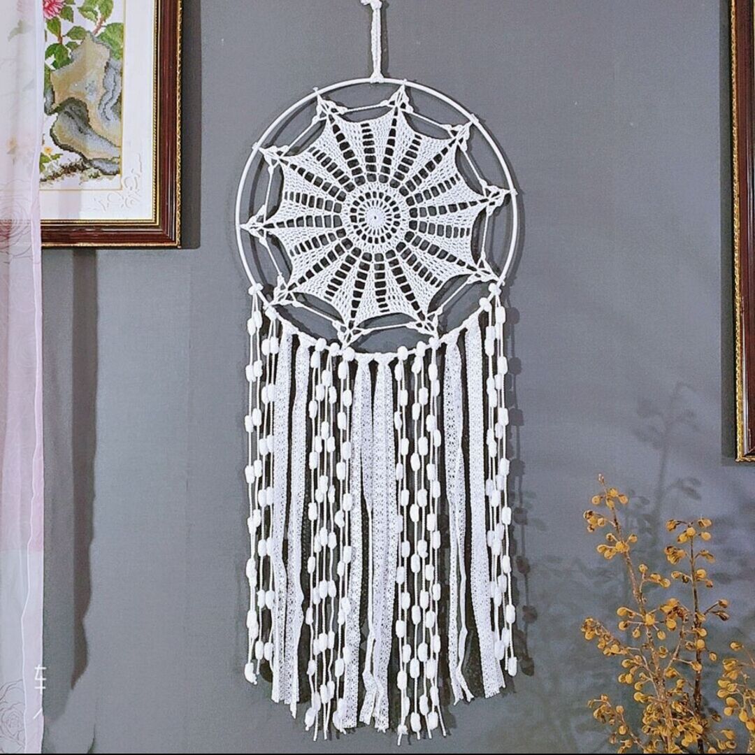 Wholesale Cotton Large Dream Catcher Feather Charm Pendant